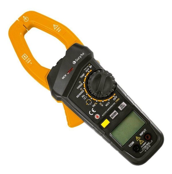 Alicate Amperímetro Digital Suryha True RMS Mede AC/DC 1000A