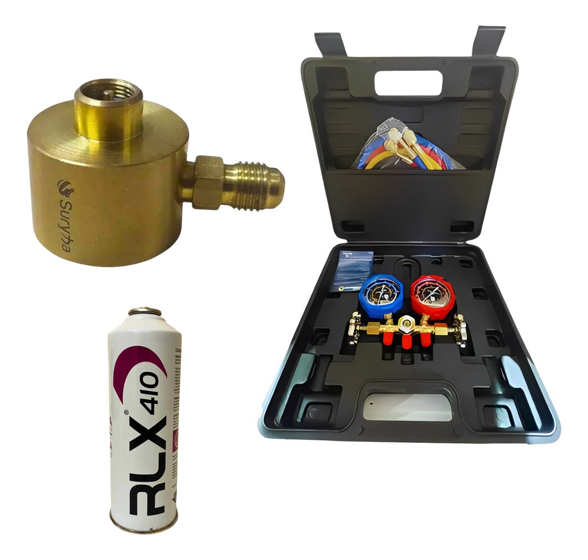 Kit Manifold Suryha e 3 Mangueiras 90cm C/Maleta