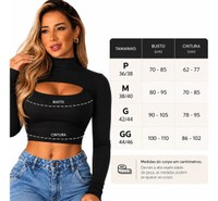 Cropped Feminino Manga Longa Forrado C/ Dedeira Elegante