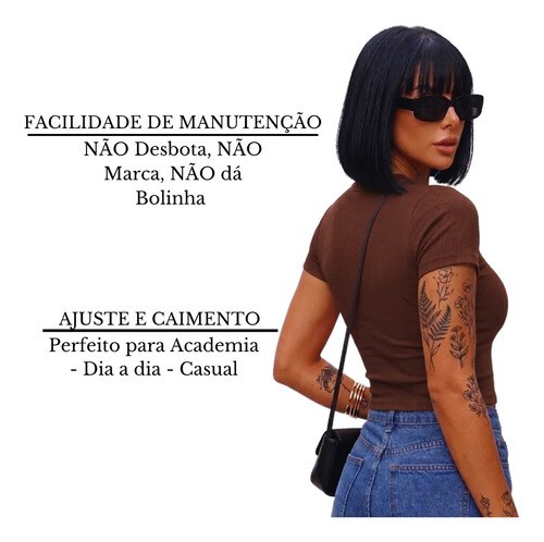 Cropped Feminino Baby Tee Over Algodão Manga Curta Casual