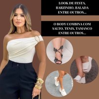 Body Feminino Modelador Elegante Uma Alça Suplex Premium