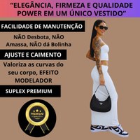 Conjunto Elegante Saia Longa Elegante Cropped Suplex Premium