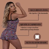 Pijama Baby Doll Feminino Confortavel M Ao G3 Linha Premium