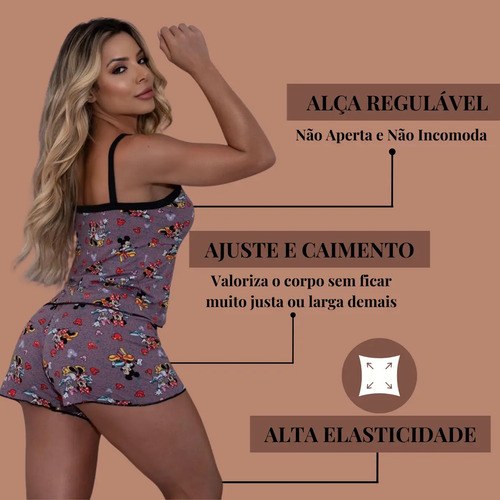 Pijama Baby Doll Feminino Confortavel M Ao G3 Linha Premium