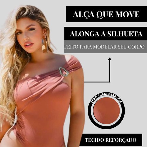 Body Feminino Modelador Elegante Uma Alça Suplex Premium