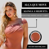 Body Feminino Modelador Elegante Uma Alça Suplex Premium