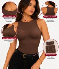 Kit 2 Body Feminino Regata Básico Clássico Suplex