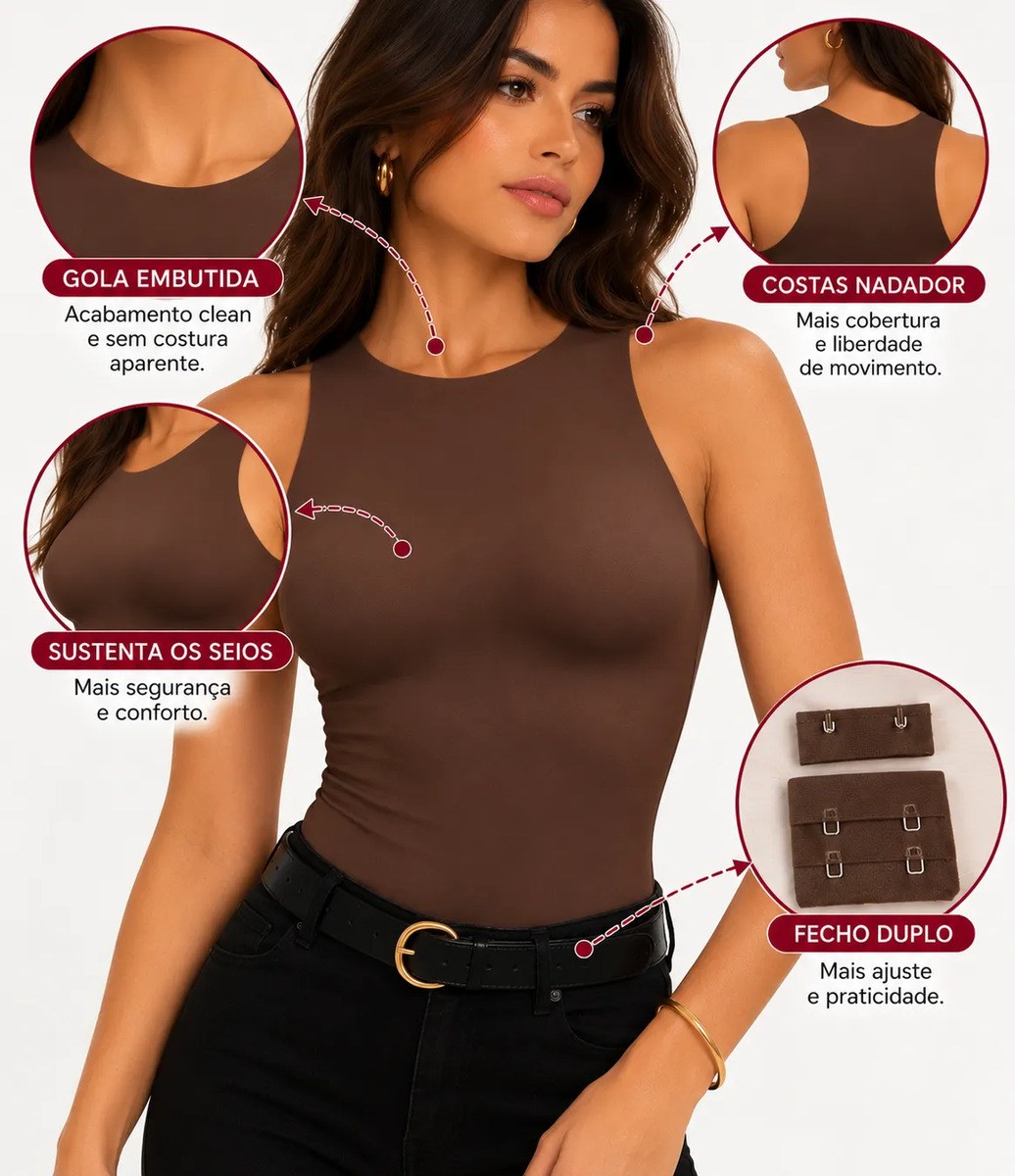 Kit 2 Body Feminino Regata Básico Clássico Suplex
