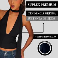 Cropped Feminino Multiforma Elegante Moda Gringa Suplex Luxo