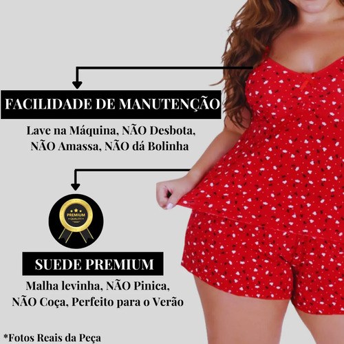 Pijama Baby Doll Feminino Confortavel M Ao G3 Linha Premium