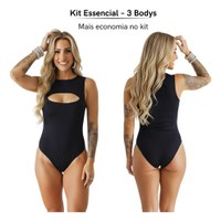 3 Body Feminino Basico Elegante Luxo Decote Suplex Premium