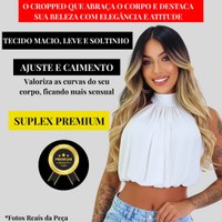 Cropped Balonê Suplex Premium Elegância Conforto Uma Peça