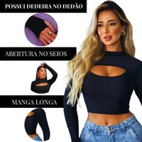 Cropped Feminino Mangalonga Dedeira Gola Alta Suplex Premium