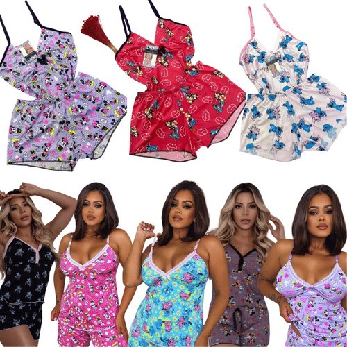 Pijama Baby Doll Feminino Confortavel M Ao G3 Linha Premium