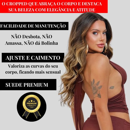 Cropped Feminino Multiformas Moda Gringa Blusinha Tendência