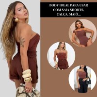 Body Feminino Modelador Elegante Uma Alça Suplex Premium
