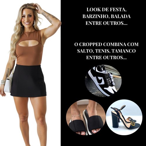 Regata Feminino Body Decote Basico Elegante Suplex Premium