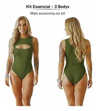 Kit 3 Body Feminino Básico Modelador Polimicro Confortável
