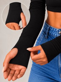 Cropped Feminino Manga Longa Forrado C/ Dedeira Elegante