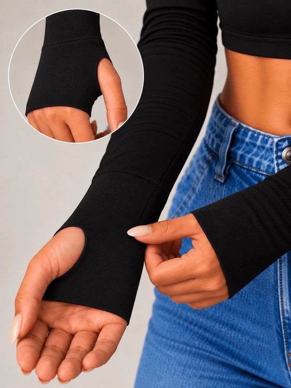 Cropped Feminino Manga Longa Forrado C/ Dedeira Elegante
