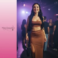 Conjunto Feminino Saia Longa Fenda Cropped Alça Suplex Luxo