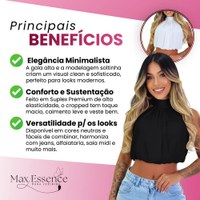 Cropped Balonê Suplex Premium Elegância Conforto Uma Peça