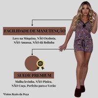 Pijama Baby Doll Short Feminino Modelador Moda Premium Luxo