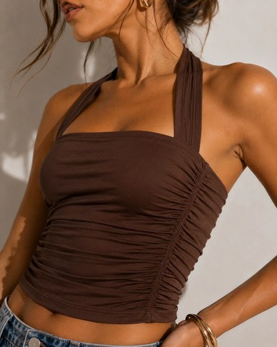 Cropped Blusinha Feminino Halter Tubinho Suplex Premium