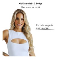3 Body Feminino Basico Elegante Luxo Decote Suplex Premium