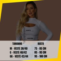 Cropped Gringa Gola Alta Manga Longa Blusinha Dedeira Luxo