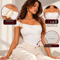 Body/maiô Ombro Único Modelador Afina Cintura Premium 1 Alça