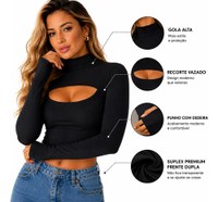 Cropped Feminino Mangalonga Dedeira Gola Alta Suplex Premium
