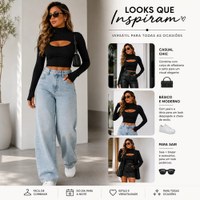 Cropped Feminino Mangalonga Dedeira Gola Alta Suplex Premium