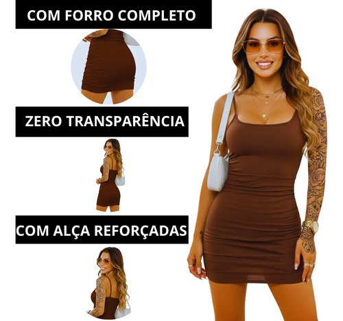 Vestido Tubinho Coladinho Modelador Moda Gringa Premium