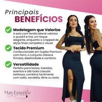 Conjunto Feminino Saia Longa Fenda Cropped Alça Suplex Luxo