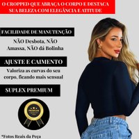 Cropped Manga Longa Vazado Com Dedeira Gringa Suplex Premium