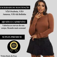 Body Feminino Modelador Manga Longa Costa Nua Moda Premium
