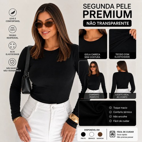 Blusa Feminina Segunda Pele Inverno Manga Longa Premium