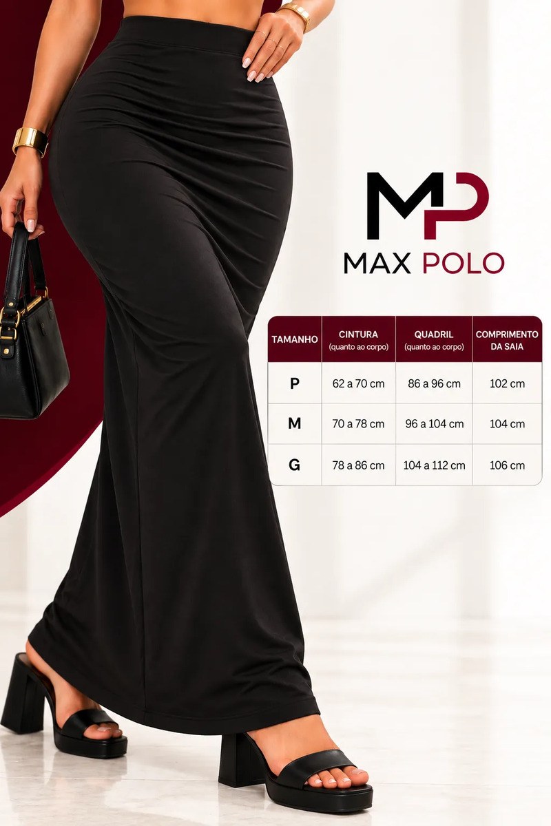 Saia Longa Feminina Modeladora Tubinho Suplex Premium