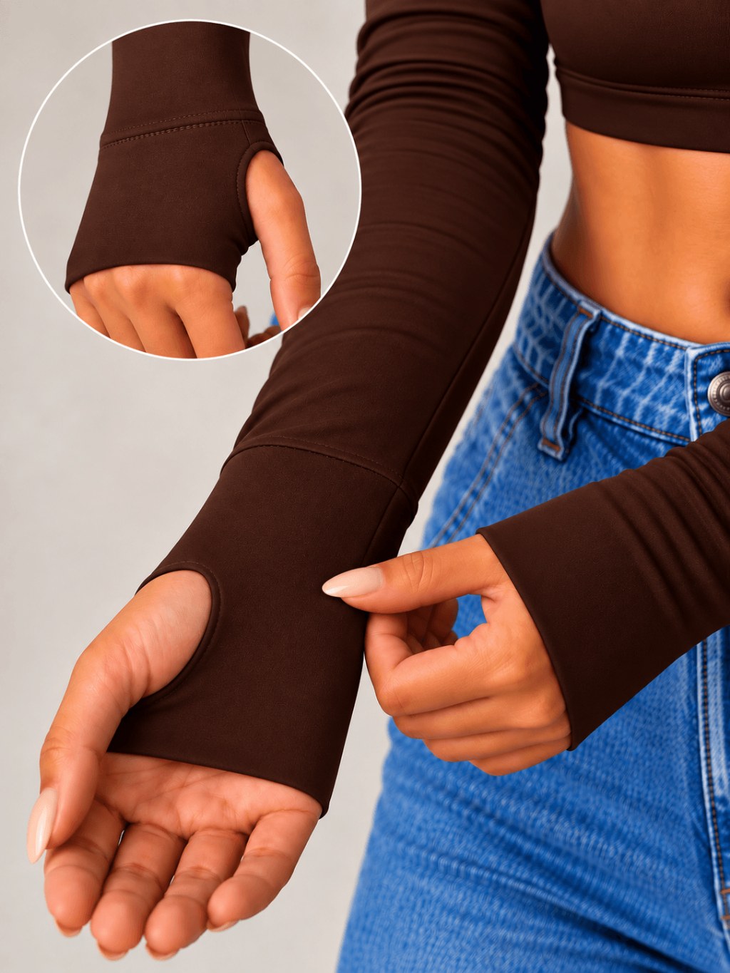Cropped Feminino Manga Longa Abertura Frontal Suplex Premium