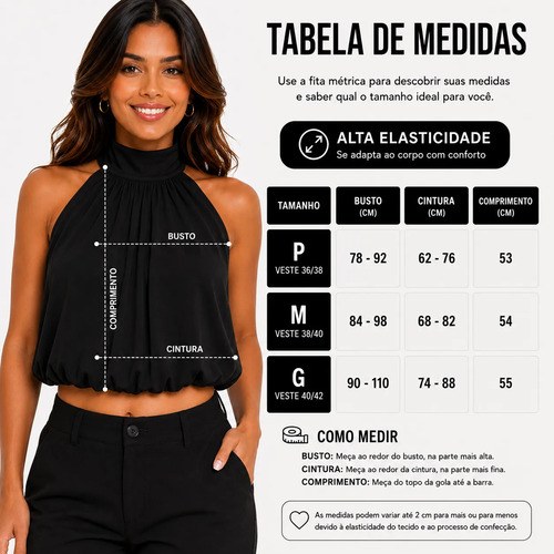 Cropped Balonê Suplex Premium Elegância Conforto Uma Peça