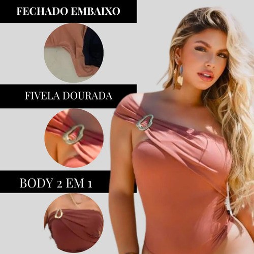 Body Feminino Modelador Elegante Uma Alça Suplex Premium