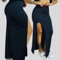Kit Saia Longa Fenda Cropped Elegante Gringa Suplex Premium