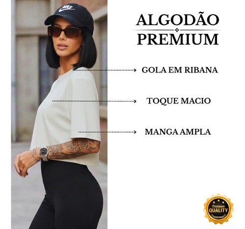 Kit 3 Cropped Feminino Basico Elegante Soltinho Moda Premium