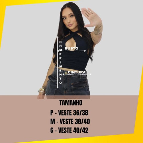 Cropped Feminino Multiforma Elegante Moda Gringa Suplex Luxo
