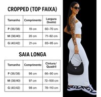 Conjunto Elegante Saia Longa Elegante Cropped Suplex Premium
