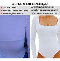 Body Manga Longa Gola Quadrada Suplex Premium