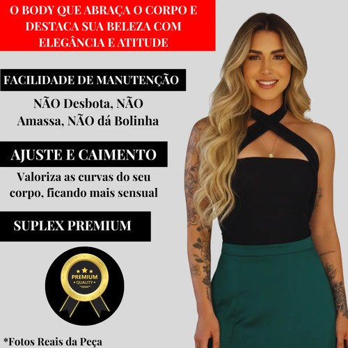 Body Feminino Varias Formas Basico Elegante Suplex Power