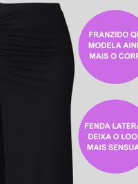 Conjunto Feminino Saia Longa com Fenda + Cropped Suplex Premium