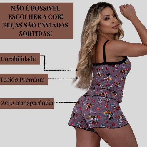 Pijama Baby Doll Short Feminino Modelador Moda Premium Luxo